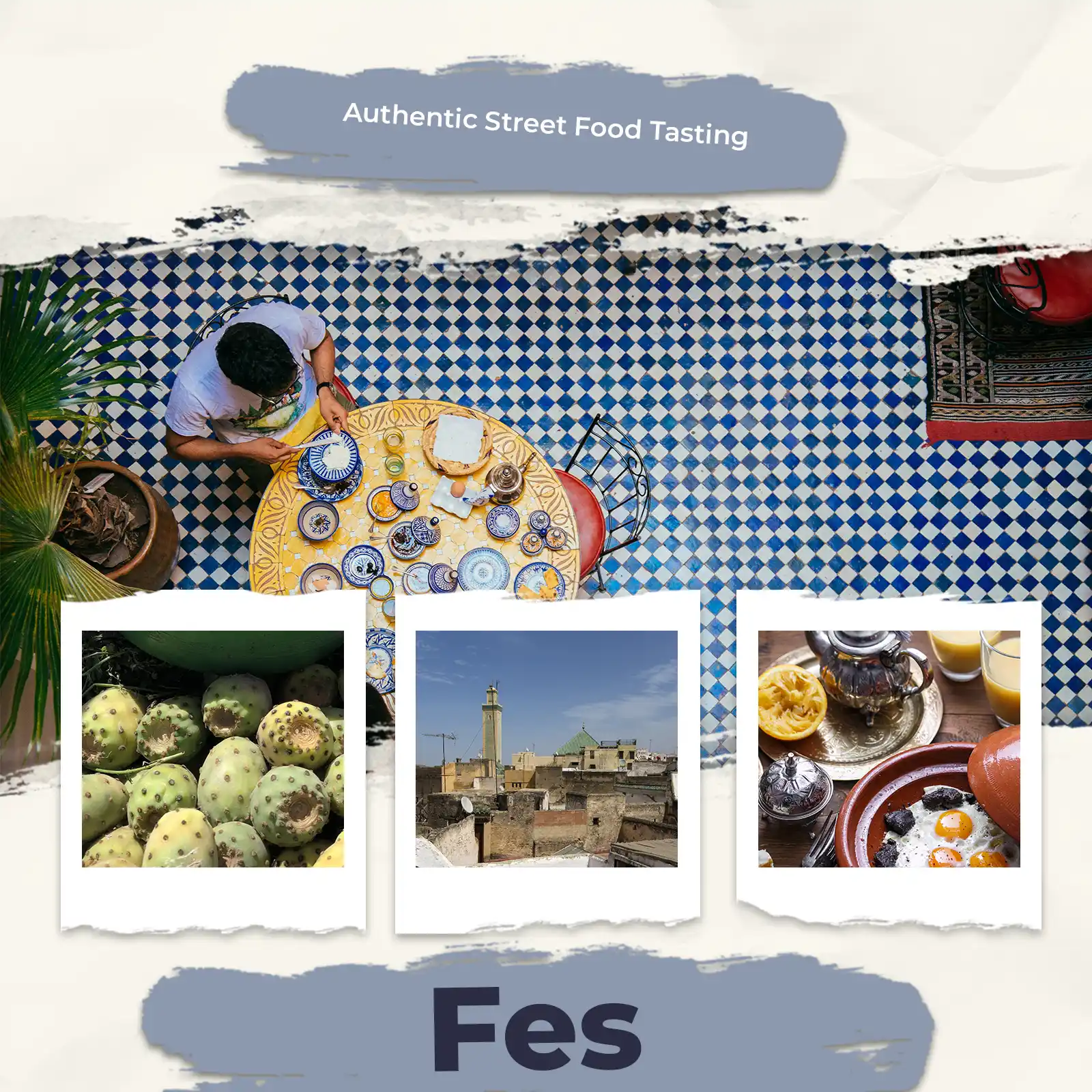 Fes food tour with authentic street food tasting, Moroccan breakfast, local flavors and old medina views