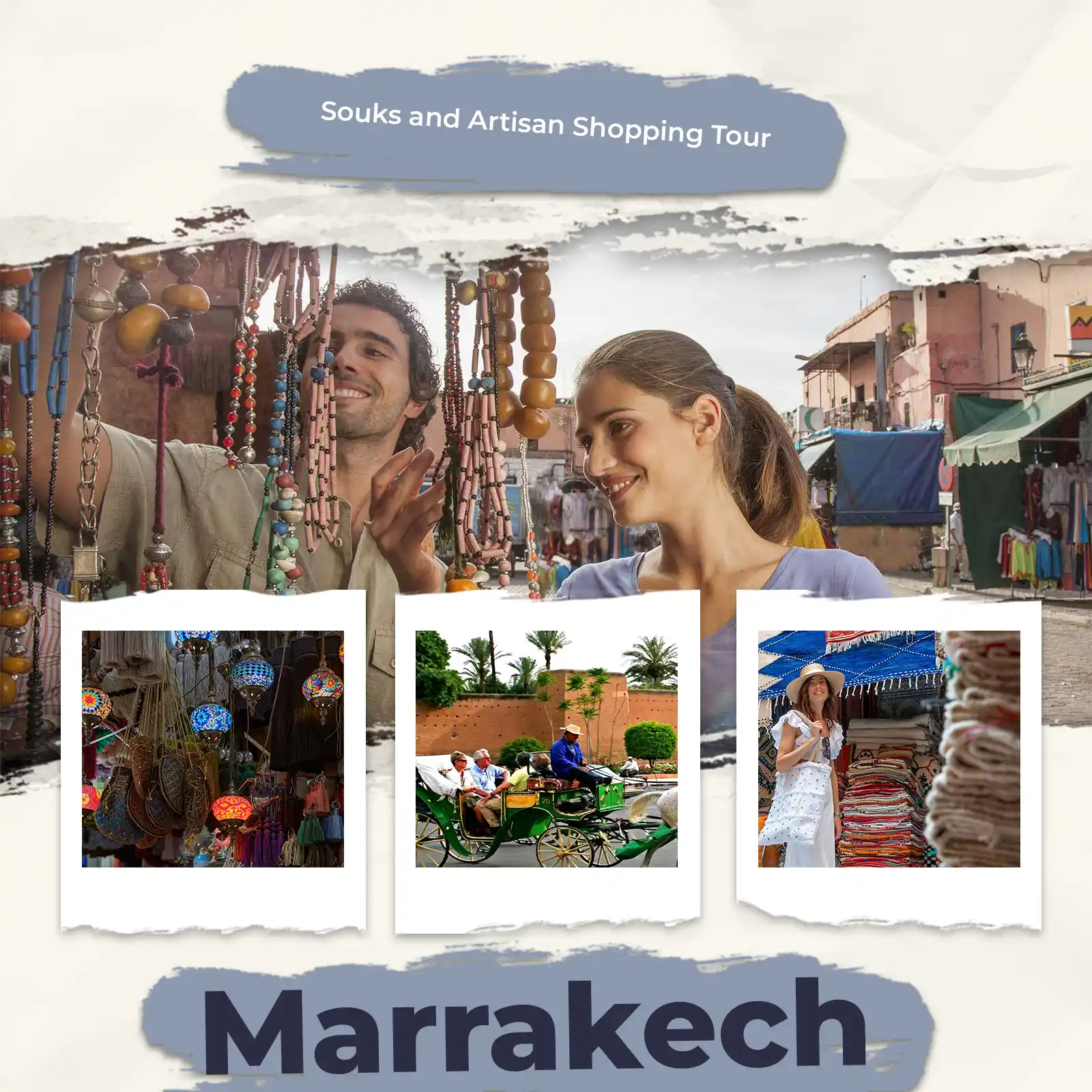Marrakech souks shopping tour with artisan markets, carpets, spices, lamps and Moroccan crafts