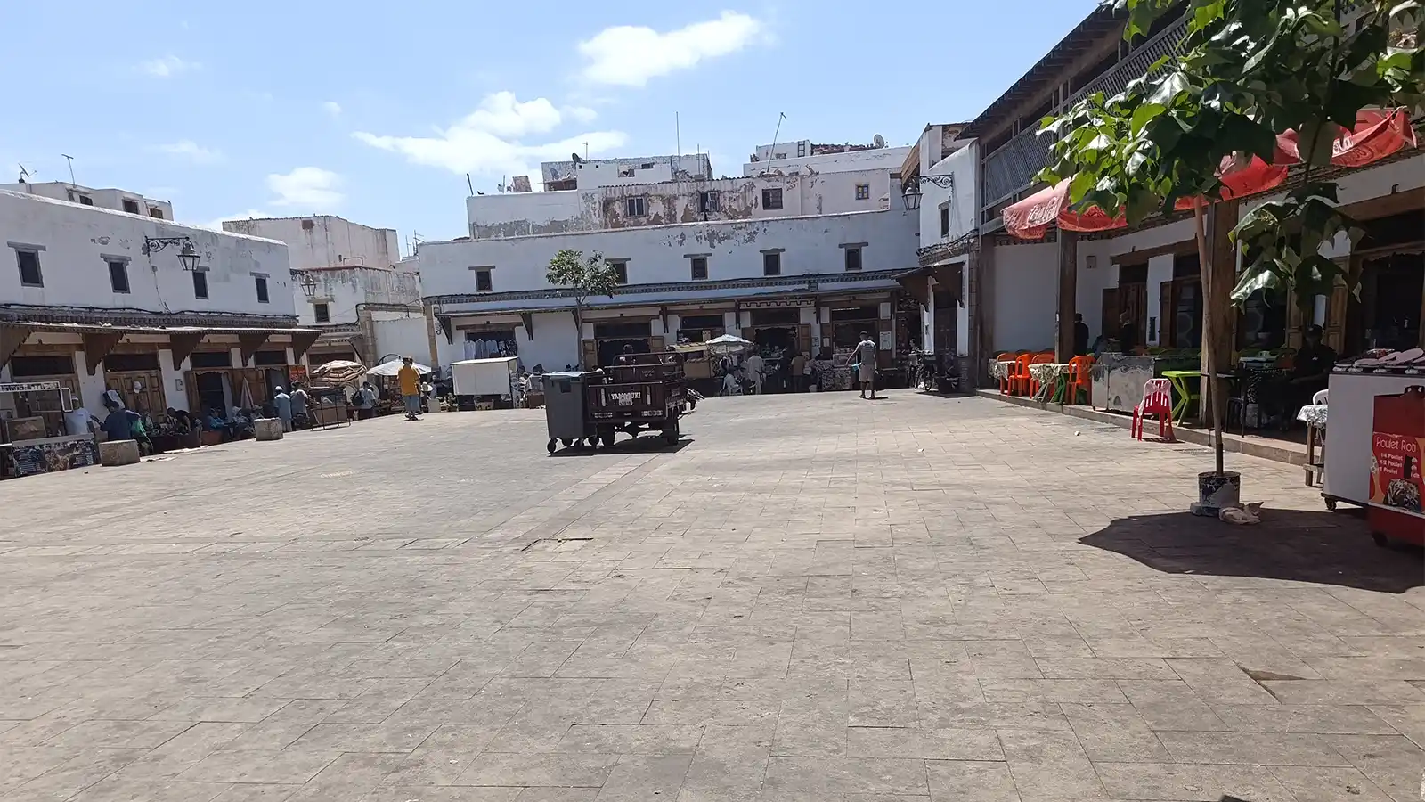 Rabat night walking tour through a central Rabat square and evening city atmosphere