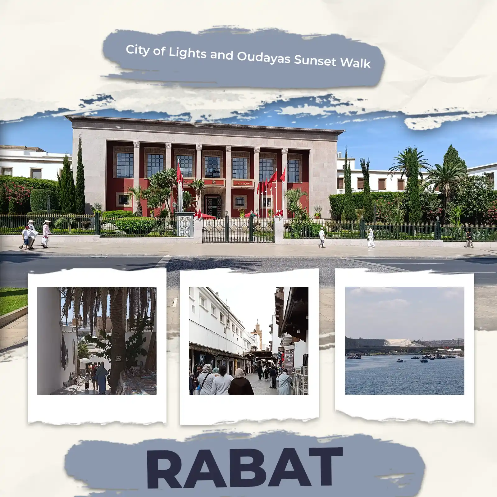 Rabat night walking tour with Oudayas sunset walk, old medina streets and Bouregreg river views